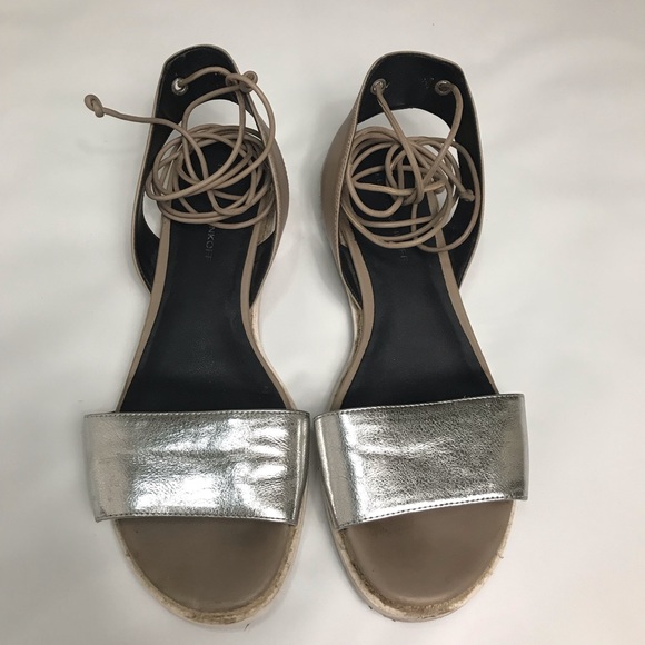 Rebecca Minkoff Silver Leather Lace Up Gladiator Sandals Women’s Size 8 - Picture 2 of 7